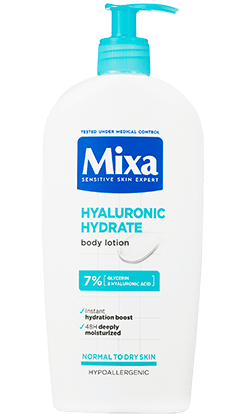Mixa Hyaluronic Hydrate intenzivní hydratační tělové mléko pro normální a suchou pokožku