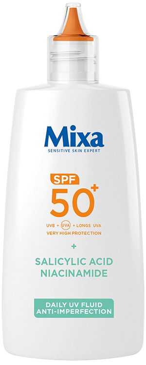 Mixa Denní UV Fluid proti nedokonalostem s velmi vysokou ochranou SPF 50+